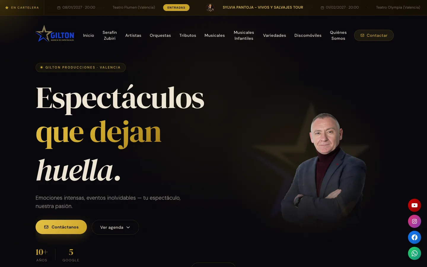 Portada de la web de Gilton Producciones
